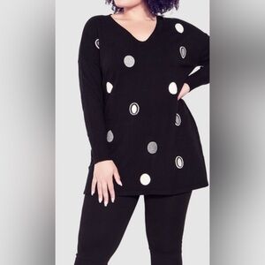 Zim & Zoe Celestial Print Sweater 26W/28W